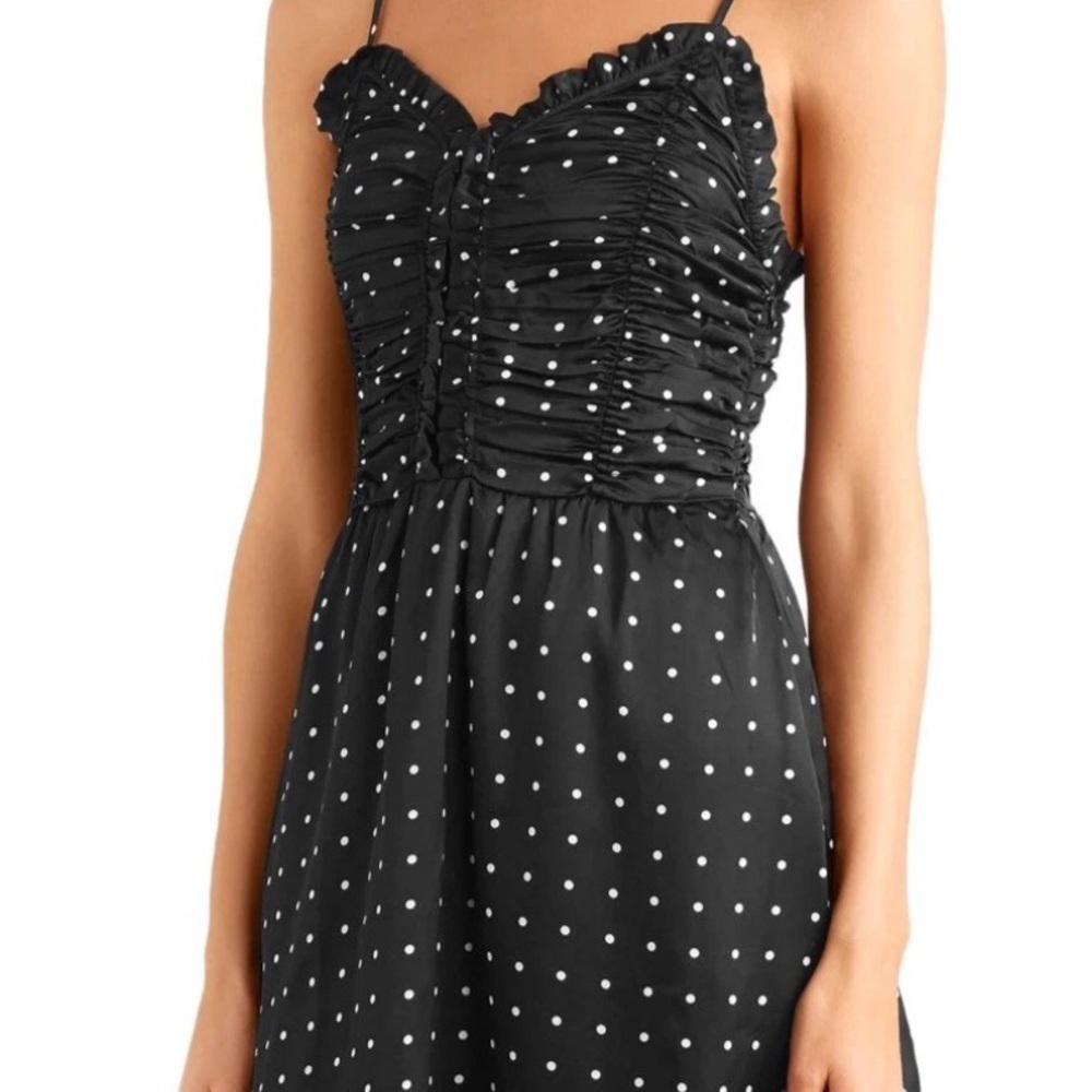 Maje Renota Fit & Flare Black Dress with White Dots (size1)